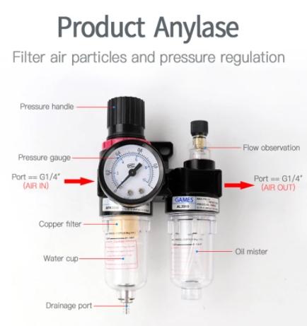 AL2000 G1 / 4 ’’AFC2000 hava kompresörü yağ su ayırıcı filtre regülatörü